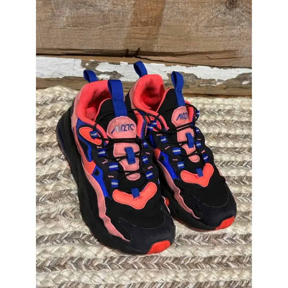Nike Air  Max 270 React black/flash crimson/racer blue Youth 3 sneakers Athletic